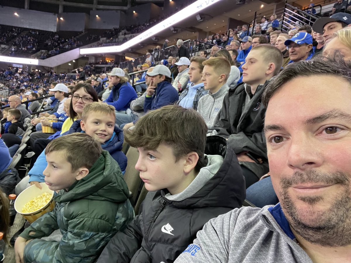 The whole crew braving cold for a Jays conference win!  #GoJays