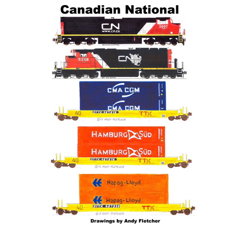 This <a href="/CNRailway/">Canadian National</a> #intermodal train carries coffee from <a href="/PortNOLA/">Port of New Orleans</a> to be enjoyed at our Holiday parties. Thank you to railroads, railroaders, ports and global shipping companies for moving freight we need this Holiday Season. #ThankARailroader #ThankOurPorts customtrains.org