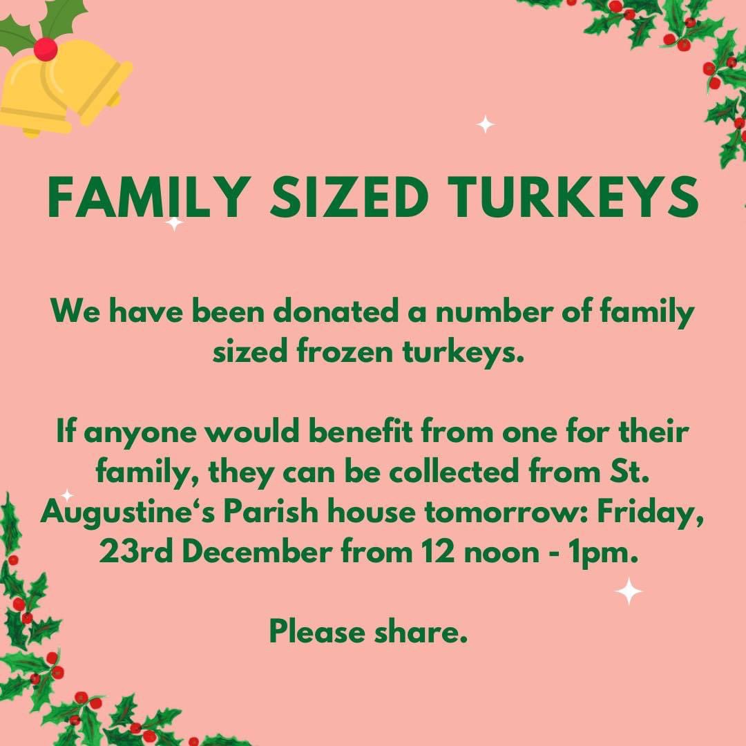 StAugsOutreach's tweet photo. ✨ FAMILY SIZED TURKEYS AVAILABLE ✨ https://t.co/kvel2Sz7yd