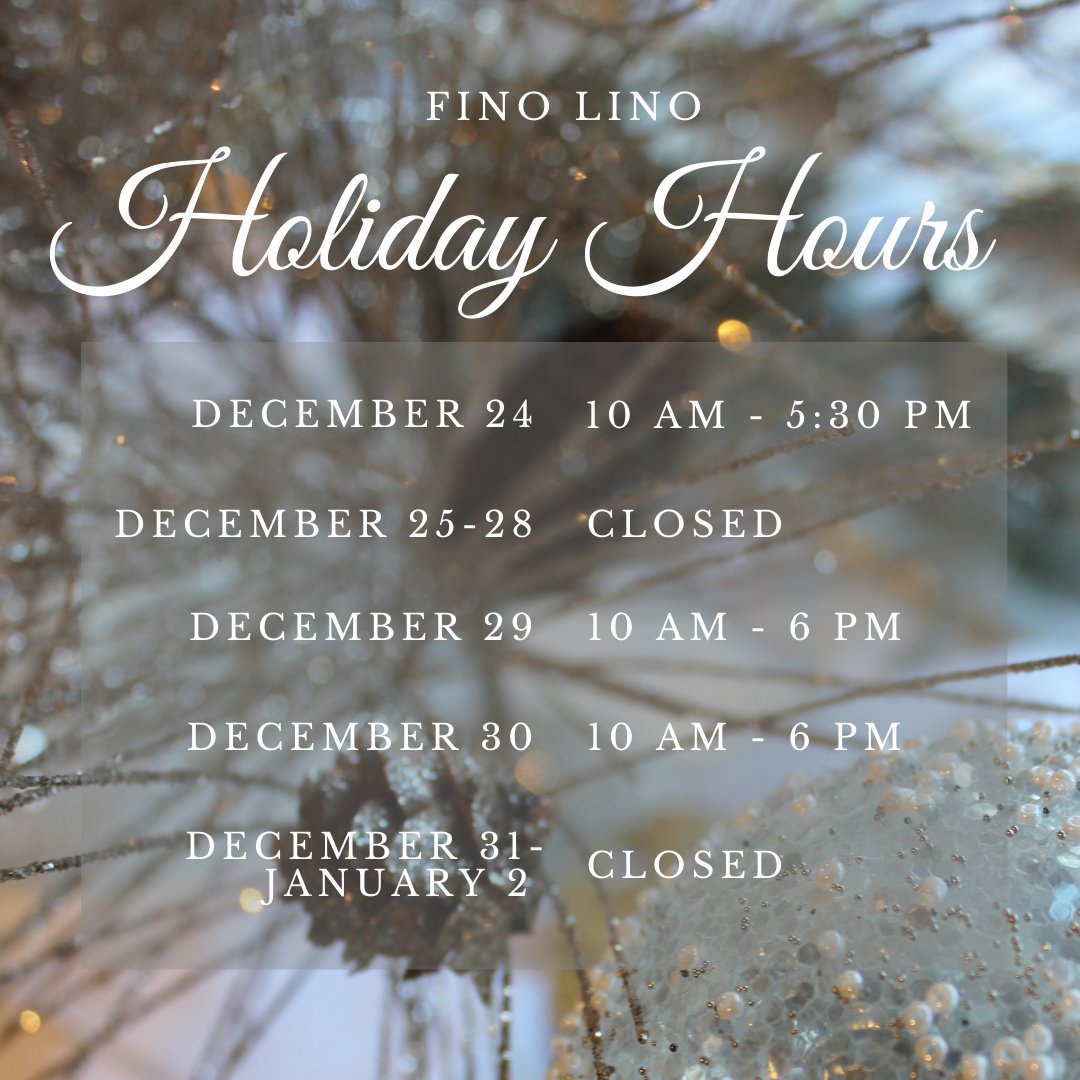 Please note our special holiday hours.❄ We will be open until 5:30 pm on December 24th for all your last-minute holiday shopping needs!