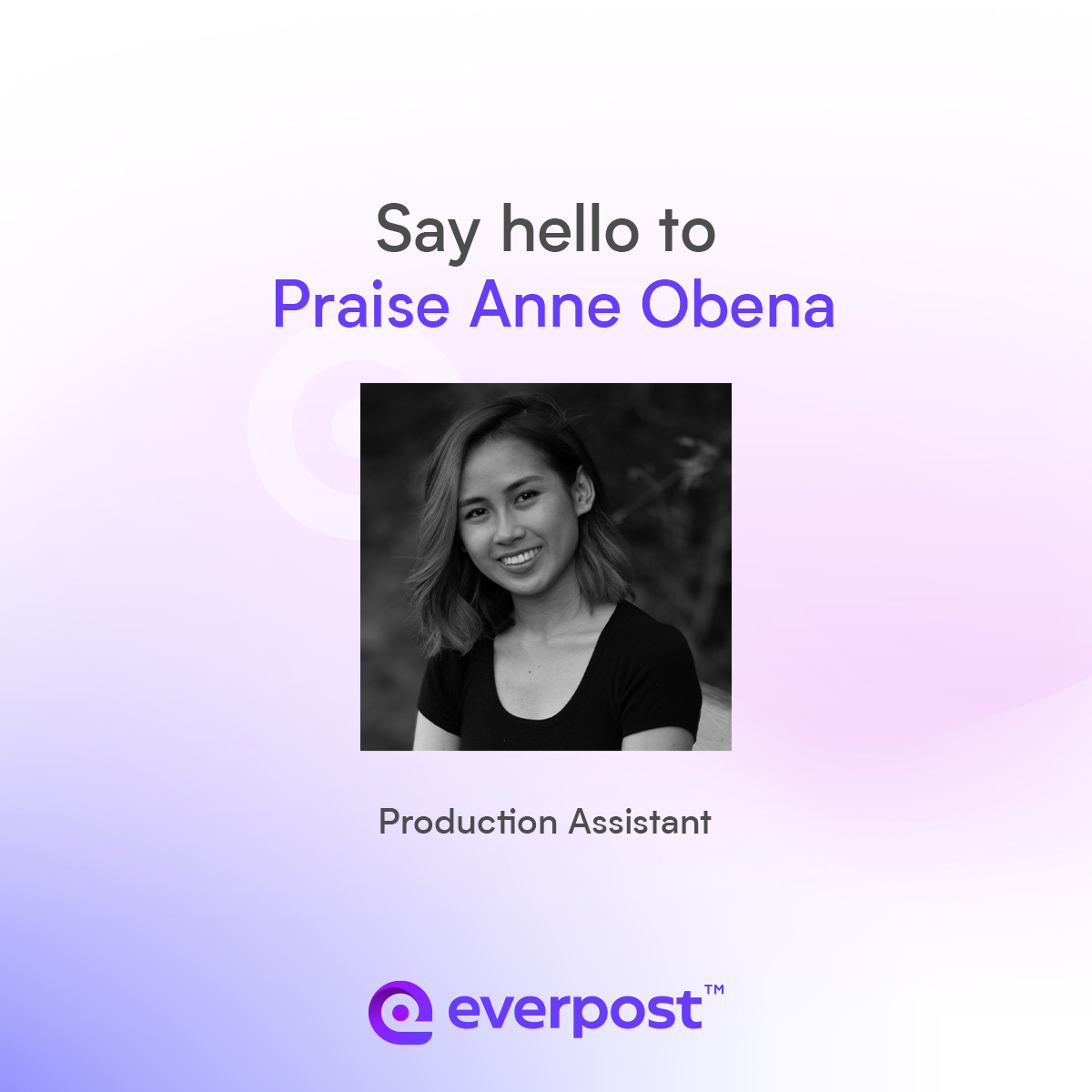 meeteverpost's tweet photo. Pursuing her passion in the film industry led her to this path with Everpost. Meet Praise Anne, one of our talented and creative Production Assistants. 🦪 https://t.co/qjM1ZeVD88