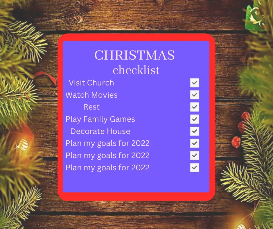 ChristianAldas8's tweet photo. My Christmas checklist for this holiday season. ✨🎁
Great plan ahead. 🥰👌

Share what's yours😍

#christmaschecklist
#ChristmasVibes 
#christmasplans https://t.co/ixDS51XNcy