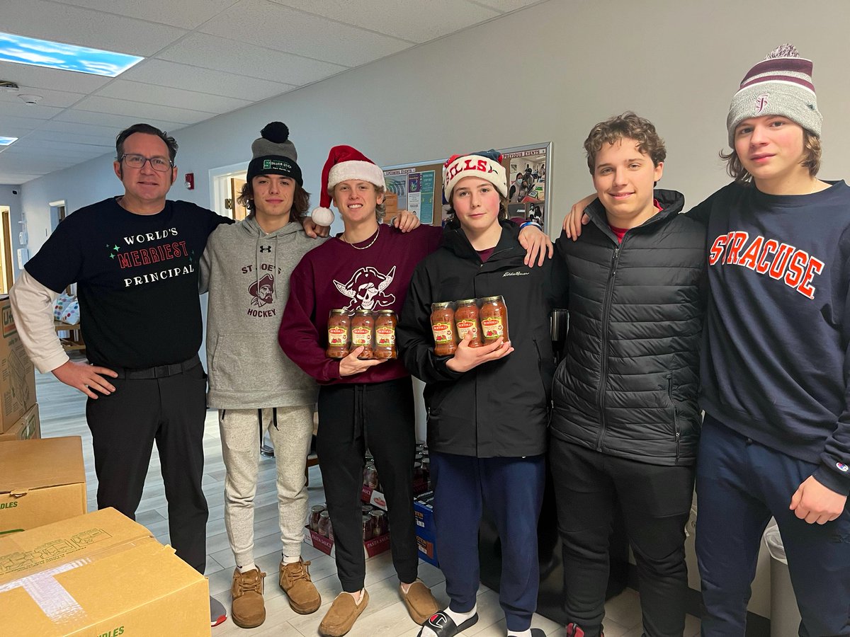 SJCIHockey's tweet photo. $1000 worth of paper products, spaghetti sauce and granola bars were purchased and donated to the Amherst Central Tigers Food Den today! 
#7DaysOfGiving
#LendingAPAW
#GivingBack 
#TeamBonding
@SJCI 
@SmallwoodDrive https://t.co/DeVCcWQDoB