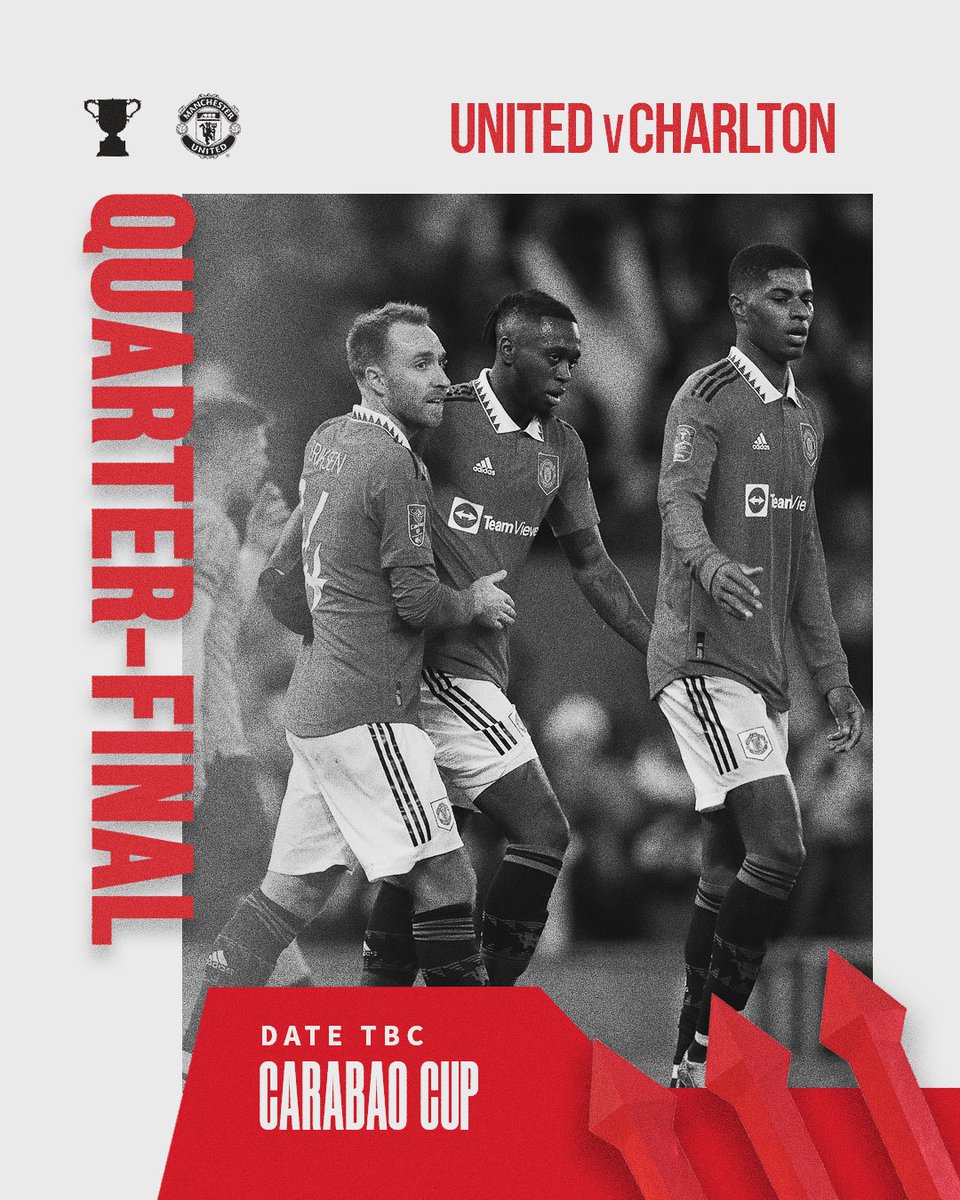 ManUtd's tweet photo. 🔴 United have been drawn at home to Charlton in our #CarabaoCup quarter-final. 

#MUFC https://t.co/Ldg8vhKQ4M