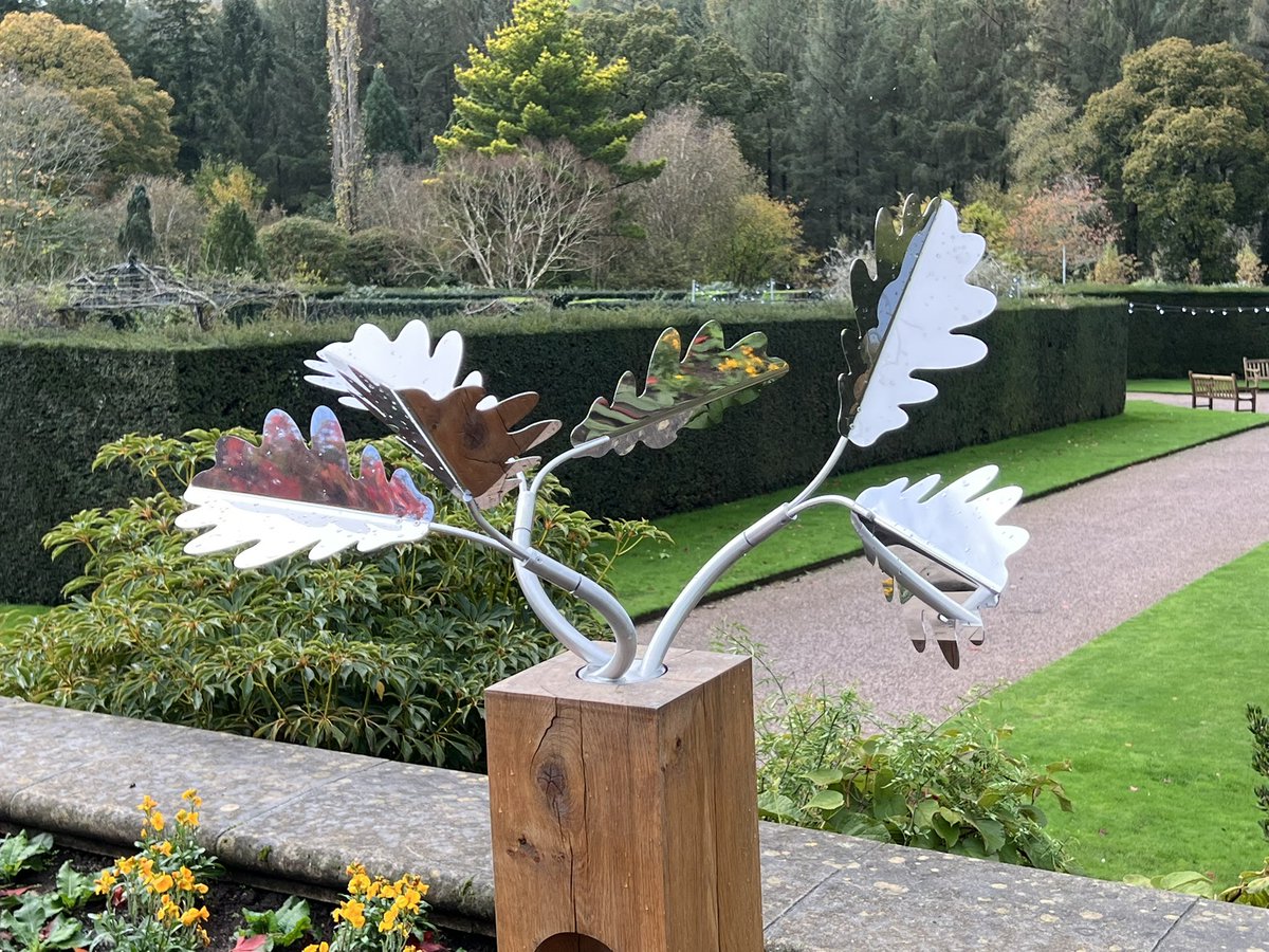 Seasonably shinny kinetic at #Rosemoor The Oak by Stuart Stockwell - Seemed to move in the gentlest of breezes <a href="/RHS_Rosemoor/">RHS Garden Rosemoor</a>