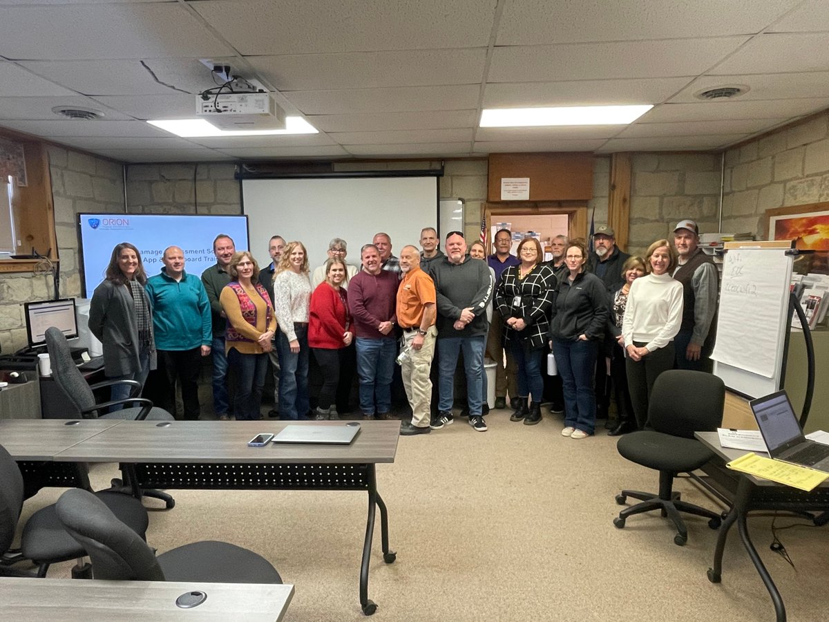 FuturityITinc's tweet photo. Our Futurity IT training team spent last week in Kansas working with new Orion users in three regions. Such a wonderful opportunity to meet our customers and to help emergency managers utilize our technology to prepare for 2023 events. Thanks to KDEM for all of your support! https://t.co/C3l1p7k326