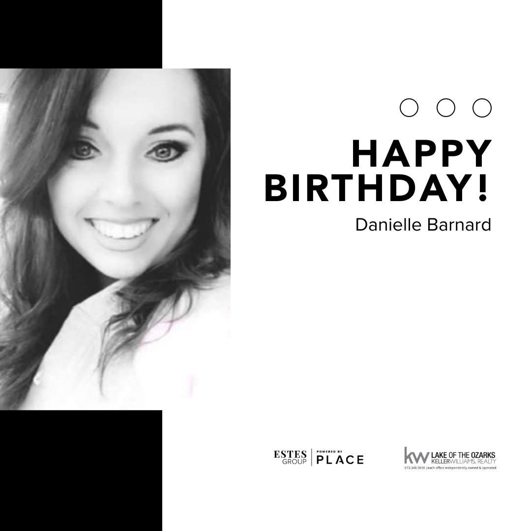 🎈🎂Happy birthday, Danielle!🎈🎂

𝗟𝗲𝗮𝗿𝗻 𝗺𝗼𝗿𝗲: danielleb.bktcentralmissouri.com

#estesgrouppoweredbyplace
#bktcentralmo
#bktcentralmissouri
#kellerwilliamslorealty
#kellerwilliamslakeoftheozarksrealty
#placeinc
#benkinneyteam
#missourirealtor 
#missourirealestate
#realtorlife