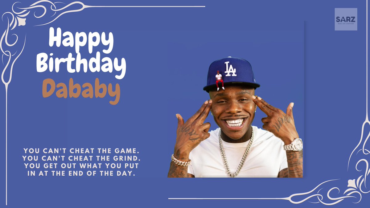SARZStudio's tweet photo. Happy birthday to #dababy who turns 31 years old today 🎉🎈‼️
What’s your favorite song from him⁉️
#hiphop  #rap  #rapmusic #DaBaby  #newschool #artists  #HappyBirthday  #DaBaby  #streamedition  #Sarz #sarzstudio #sarzstudioproduction https://t.co/cEgAWCtj2F