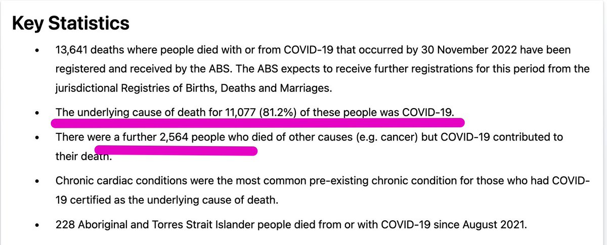 ABS reeport on deaths COVID till November 30th.  Does not need comment from me when coupled with known excess death data...  One of Australia's saddest years - all these families effected.

abs.gov.au/articles/covid…