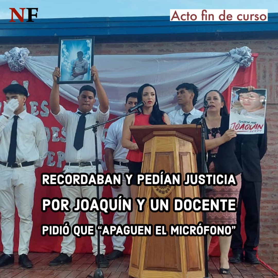 NoticiasFsaOk's tweet photo. EPET 1 - Durante acto de fin de curso, “una madre y unos compañeros a subieron al escenario a darles una palabra de adiós, y ahí fue cuando el sr Lopez pidió que se corte el micrófono. Si bien no se lo cortaron, si bajaron el volumen”. #Justicia #Refsa https://t.co/OZs6e2N2ZI