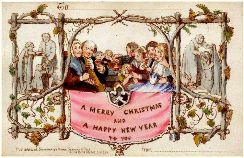 GTDocGrafics's tweet photo. Us volem desitjar unes Bones Festes i un feliç 2023 amb la primera felicitació nadalenca comercial creada per John Callcott Horsley l'any 1843 i on es veu tres generacions d'una família brindant en honor del destinatari

#DocsGrafics #ephemera #BonesFestes https://t.co/Hb1kpbOjGW