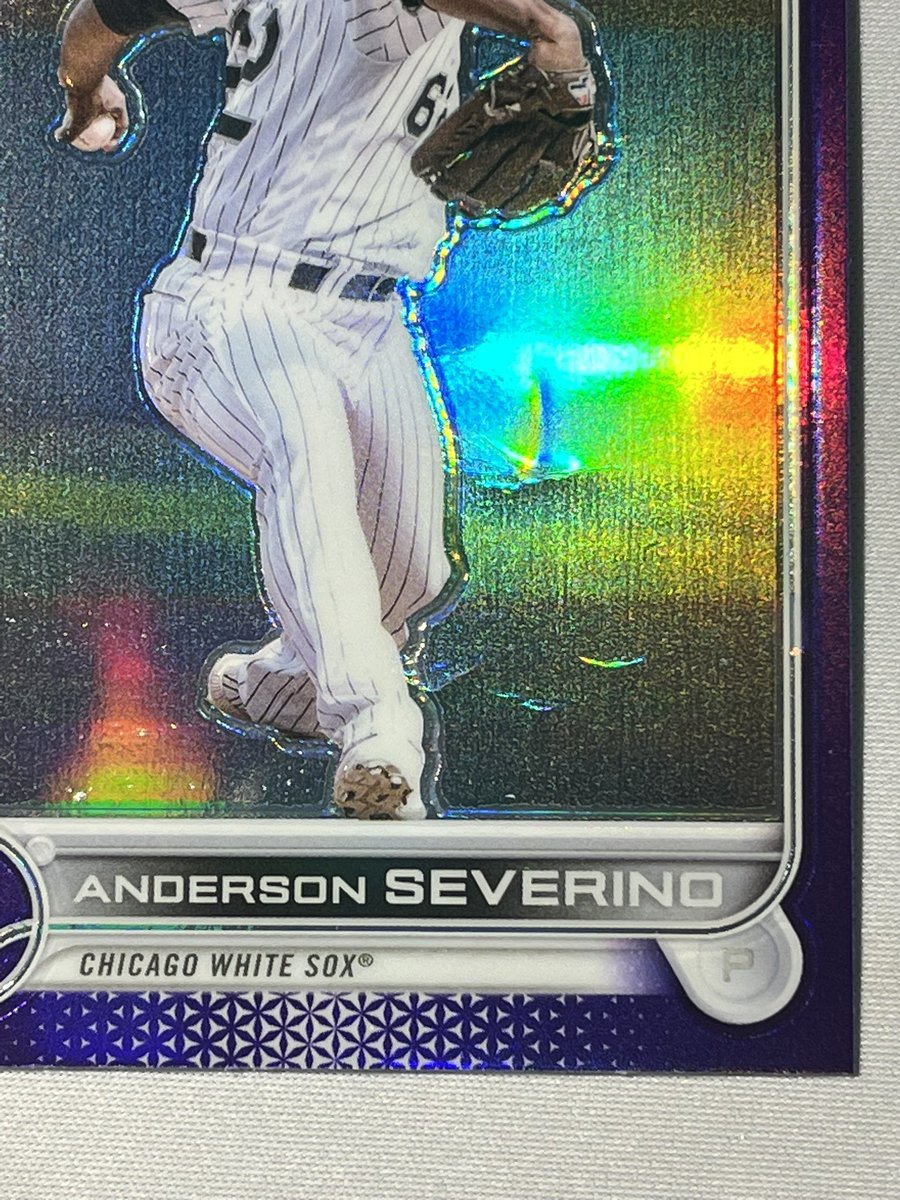 RyanBuchardt's tweet photo. Picked up a few 2022 Topps chrome update hobby boxes and literally every card had a print line, dimple, dent, OC etc….Pretty frusturating with the quality control from @Topps 
@CardPurchaser @ericwhiteback @ClutchRipz @RyansCardssLLC https://t.co/hl9MAAoQTs