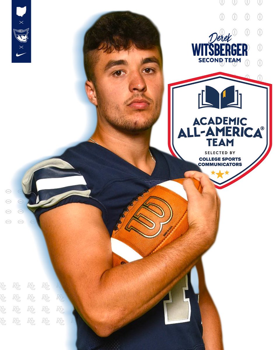 When he’s not blocking Defensive Lineman or catching 73 yard TD’s 👀 you can find Derek in the books! A true STUDENT- Athlete, and now an Academic All-American! Congratulations Mr. Witsberger!!

🔵⚪️ 

#FIGHT | #BigBrain