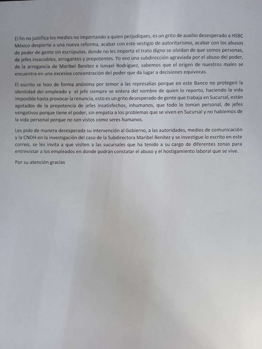 empledos_hsbc22's tweet photo. @CDHCMX @ONUDHmexico @STPS_mx @Hacienda_Mexico @STaboadaMx @Profeco @CNDH @GobCDMX https://t.co/zXI6A8Uz41