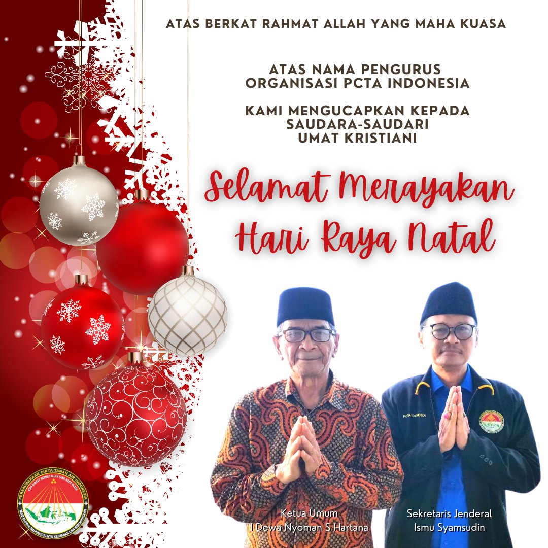 Selamat memasuki Perayaan Natal bagi saudara - saudari kami umat Kristiani
#PCTAIndonesia