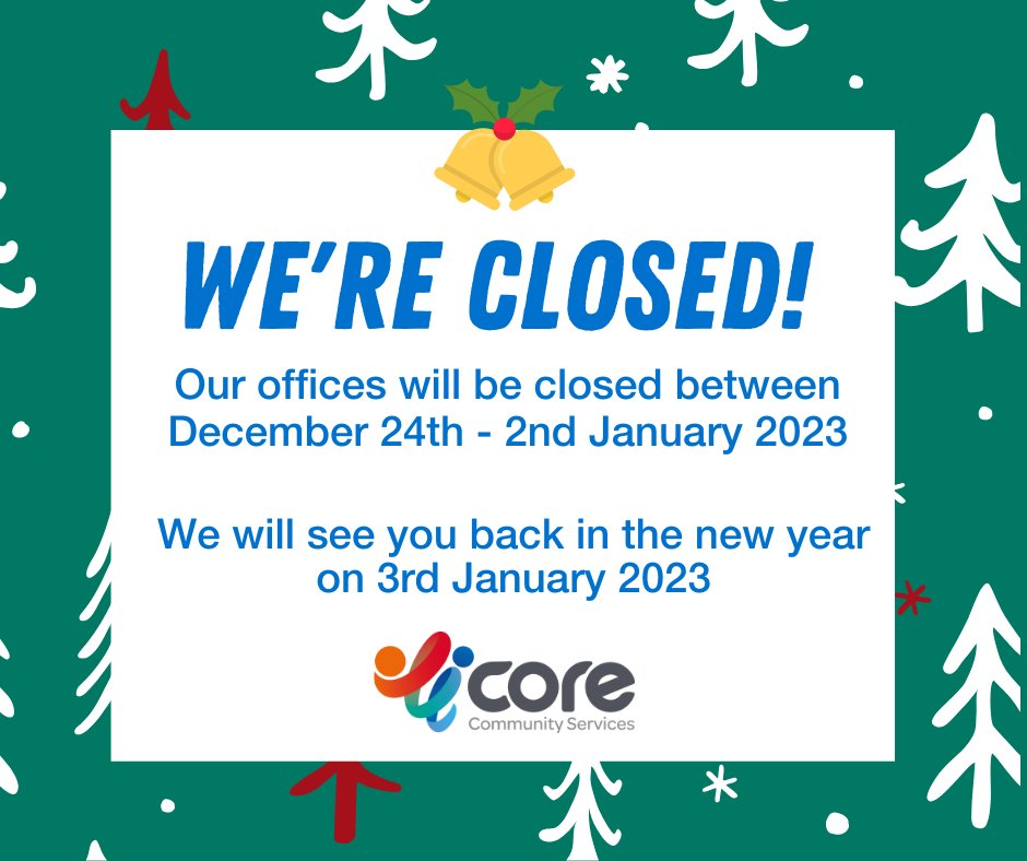 ⚠ Our centres will be closed between 24th December  - 2nd January 2022 ⚠
We look forward to welcoming you all back on 3rd January 2022.
