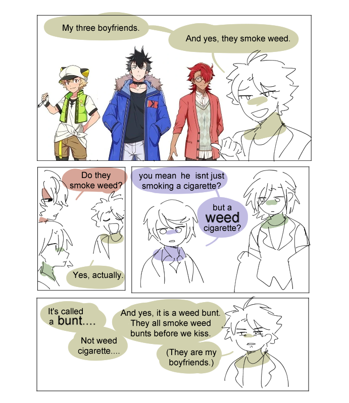 i do think the most mortifying moment of 2022 was when g*nbu or his dad i dont remember but one of them retweeted the 3 weed smoking boyfriends comic. i think ill suffer psychic damage from that the rest of my life https://t.co/c2oDp5hmop 