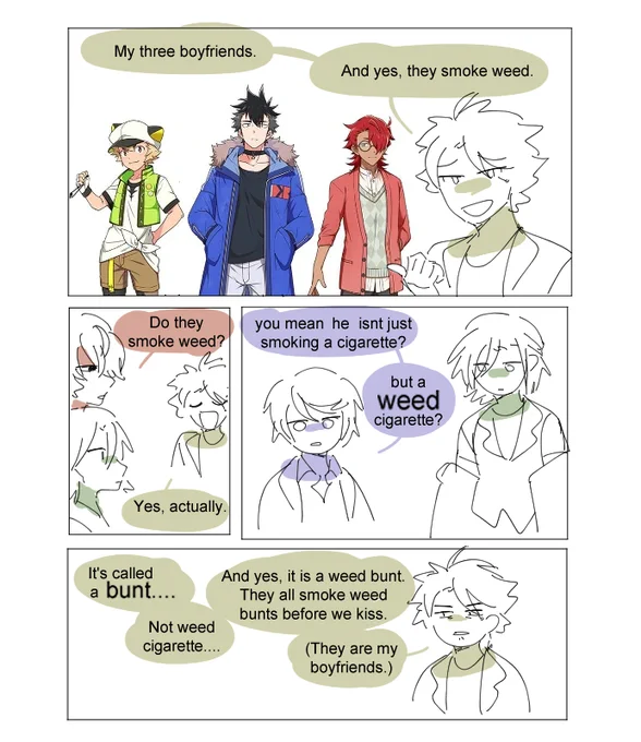 i do think the most mortifying moment of 2022 was when g*nbu or his dad i dont remember but one of them retweeted the 3 weed smoking boyfriends comic. i think ill suffer psychic damage from that the rest of my life https://t.co/c2oDp5hmop 