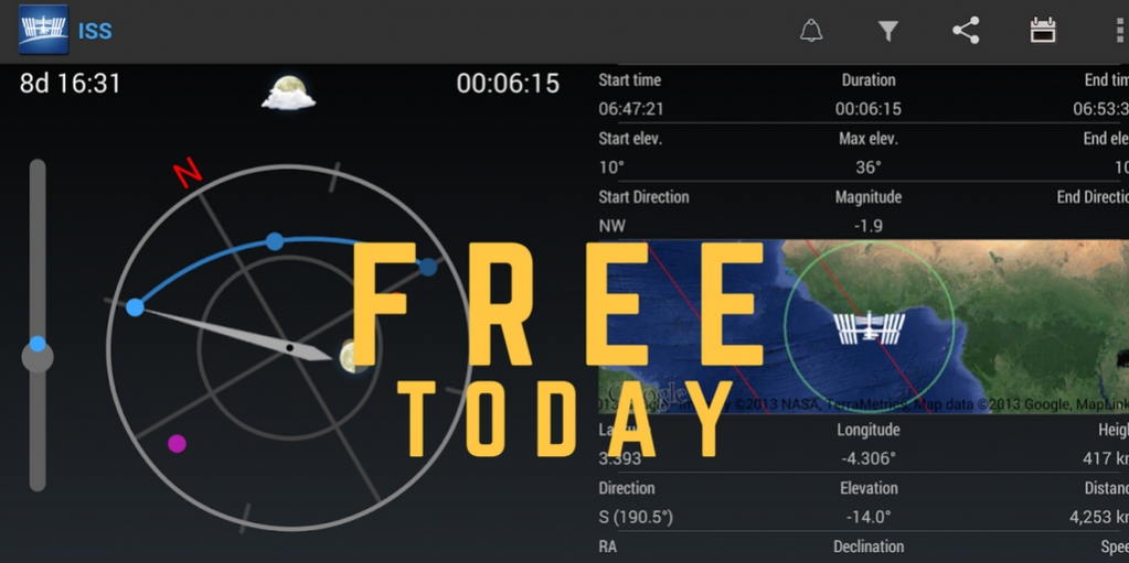 ISS Detector Pro software is free for today on: 🆓 amzn.to/2pwd1mk 🆓 #SPACE #NASA #HAMRADIO