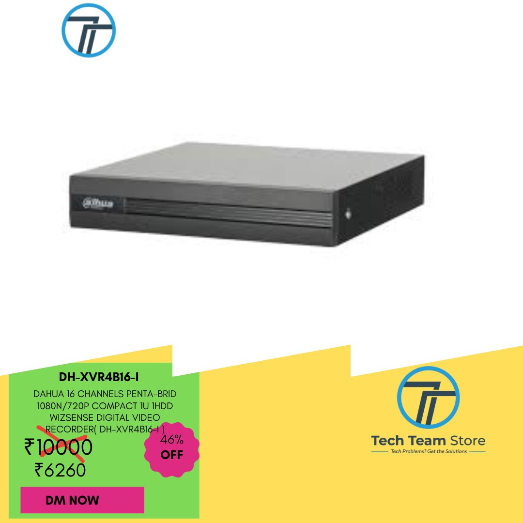 TTStoreCCTV's tweet photo. 🥳 😍 DAHUA 16 Channels Penta-Brid 1080N/720P Compact 1U 1HDD WizSense Digital Video Recorder( DH-XVR4B16-I )😍 🥳 

👉  H.265+/H.265 dual-stream video compression

👉 Supports Full-channel AI-Coding

👉  Supports HDCVI/AHD/TVI/CVBS/IP video inputs

👉 Max 18 channels IP camera https://t.co/2neR1a8fUZ