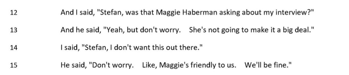 PeskyFact's tweet photo. Well worth reading in full.

One more time: #AccessMedia ≠ journalism. Maggie Haberman is a PR agent for &amp; accomplice to traitorous mob thugs. An absolute disgrace. As are those who continue to wagon-circle &amp; defend the indefensible. Shame on all of you + @nytimes &amp; @CNN too. https://t.co/YpvkAmRMAW