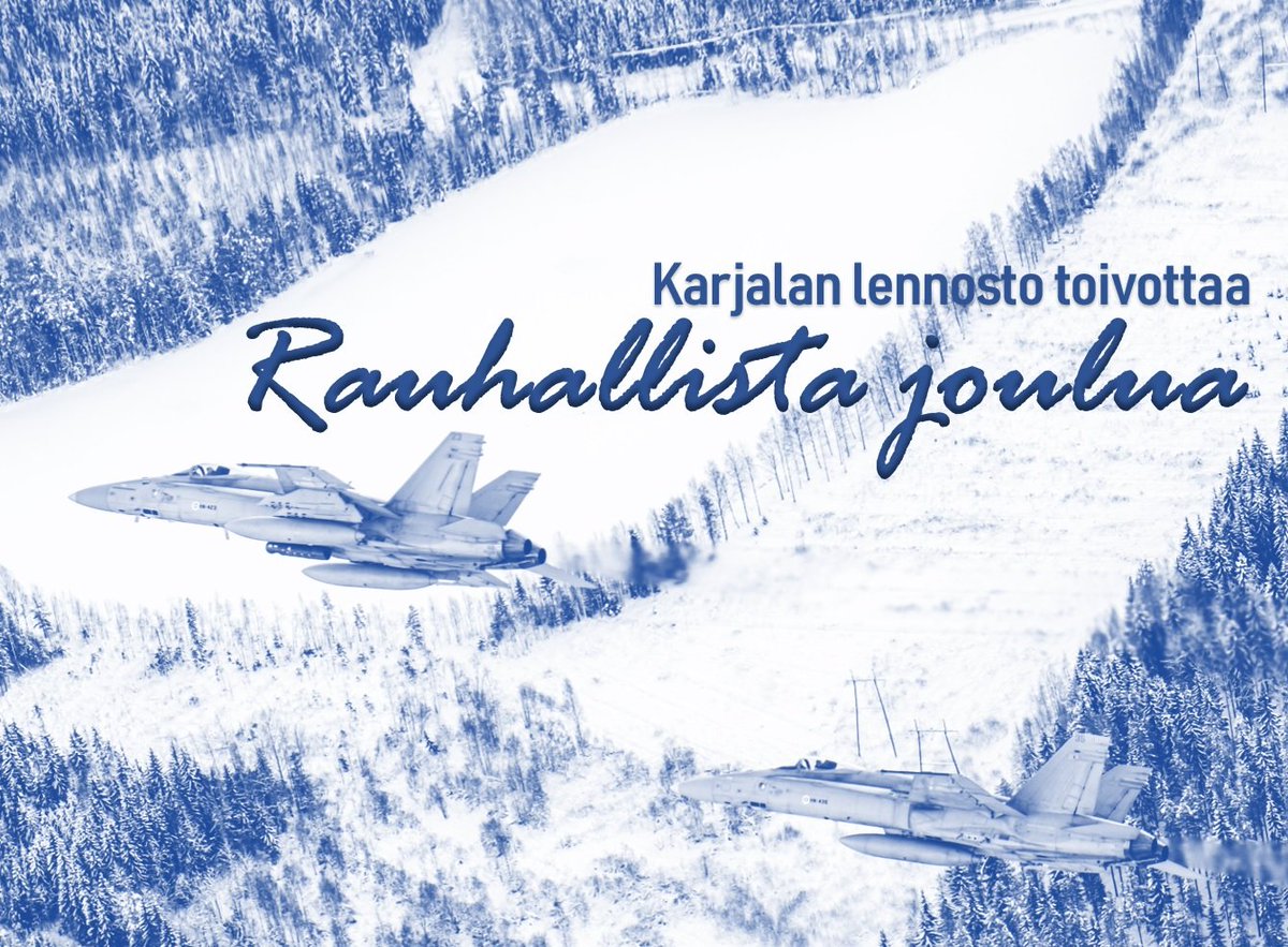 KarjalanLsto's tweet photo. Karjalan lennosto toivottaa rauhallista joulua! 
#karlsto #ilmavoimat https://t.co/oBv0VGaFFp