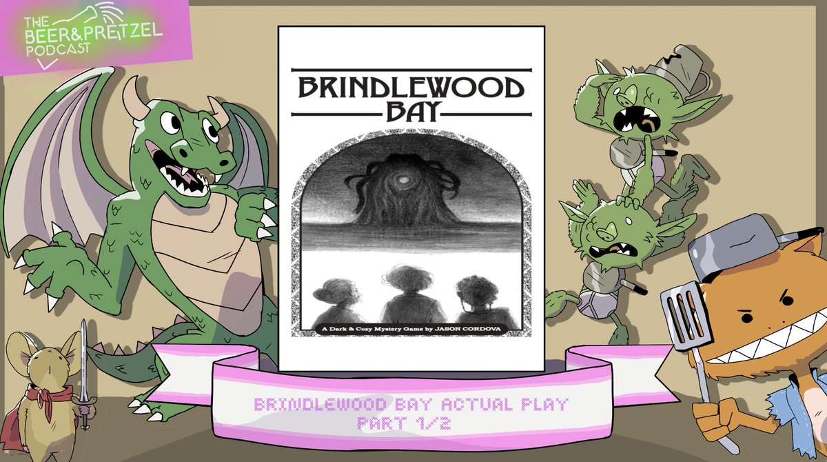 Before part 2/2 comes out in a couple hours, revisit part 1 of our Brindlewood Bay actual play one shot! Listen as the gang plays as some grannies trying to solve a murder during the Great Brindlewood Bay Cooking Show.
linktr.ee/thebeerandpret…