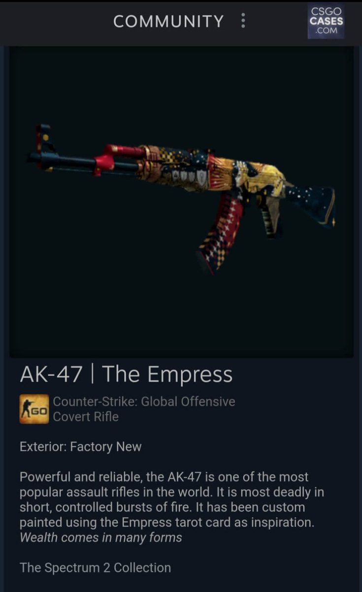 Criistvan's tweet photo. ❄️CS:GO Christmas Giveaway ❄️

🎁 Ak 47 || The Empress 

 TO ENTER:

✅ Follow me 
✅ Retweet
✅ Tag a friend 

❄️Optional , comment something 
⏰ Giveaway ends in 3 day

#CSGO #CSGOGiveaway #csgoskins https://t.co/10MdtM0flG