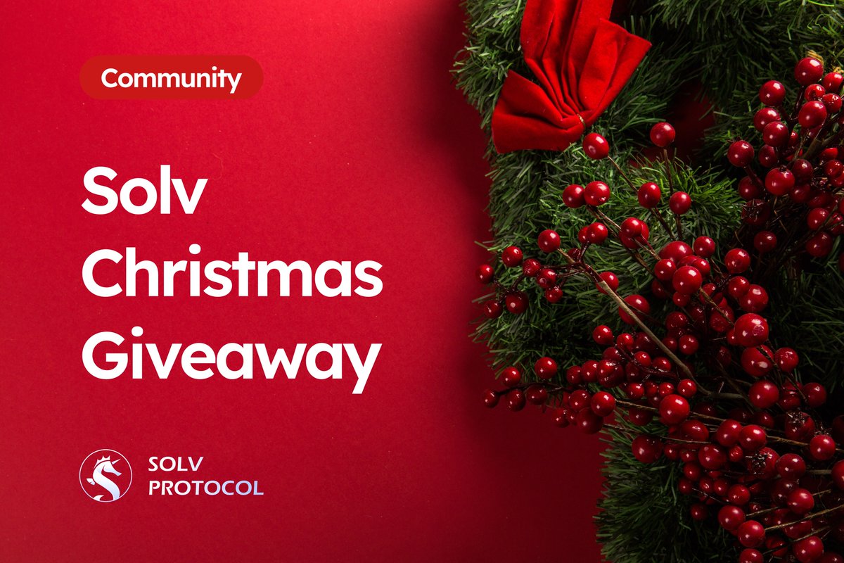 Christmas is right around the corner and we're ready to give back to our community! 

To enter:
🎄 Join Discord: discord.gg/solvprotocol
🎄 Follow <a href="/SolvProtocol/">Solv Protocol</a> 
🎄 Like &amp; Retweet this tweet

Winners will be drawn December 28th. 

Galxe: galxe.com/SolvProtocol/c…

❄Best of luck!❄
