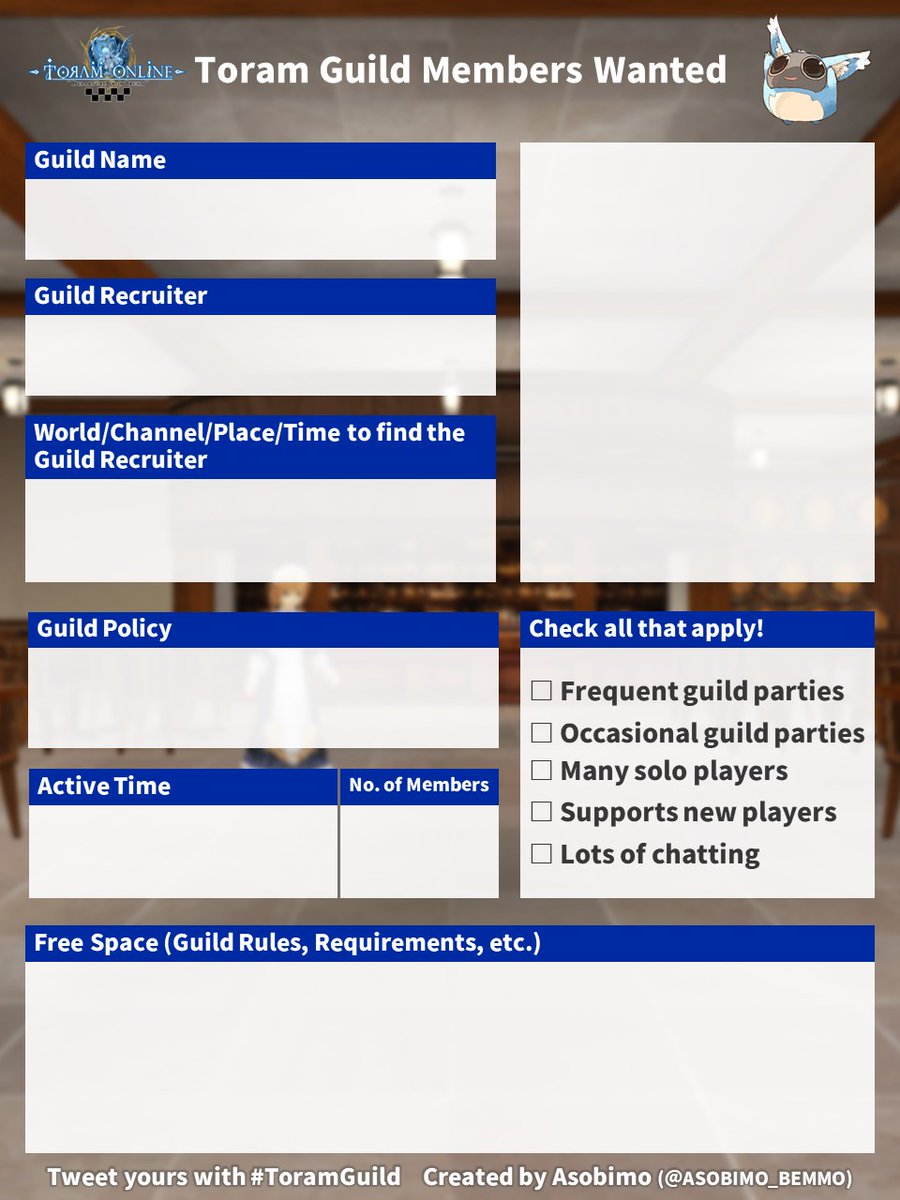 toram_pr's tweet photo. [📋Guild Member Recruitment Card Available Now!]
(｡･ω･)ﾉﾞIf you're looking for a guild, this Recruitment Card is the perfect item for you, pom!

Tweet or search with the hashtag " #ToramGuild "!
I hope that will help to find the right guild for you, pom!

#Toram https://t.co/tW676qIFgA
