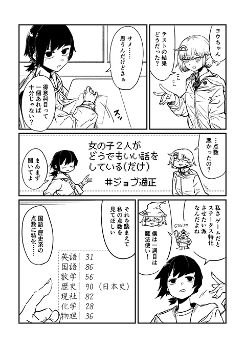 女の子2人がどうでもいい話をしているだけの漫画 