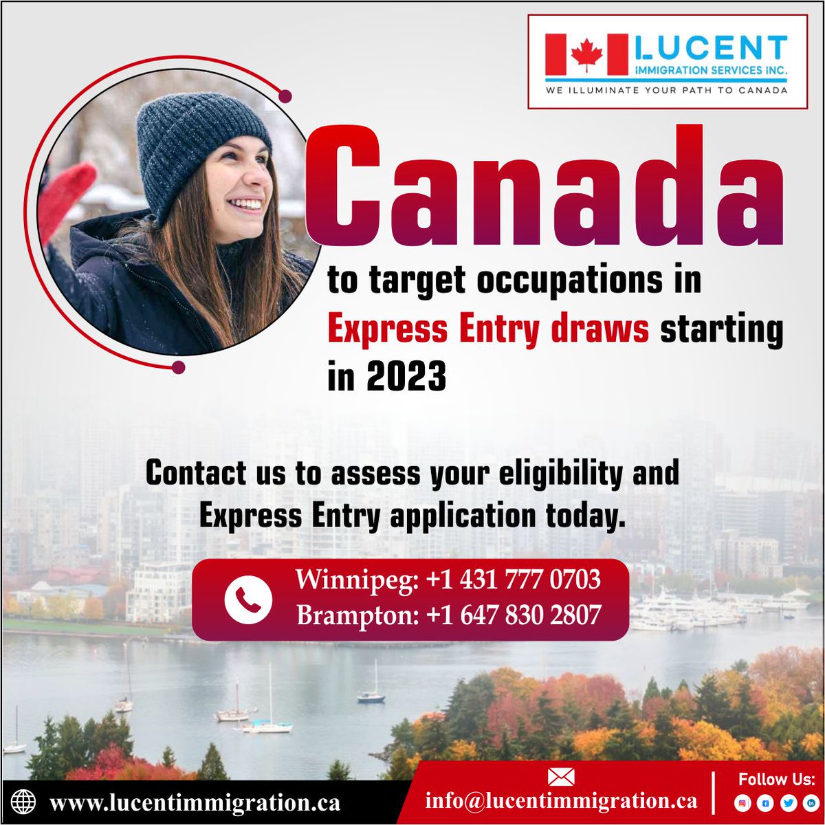 LucentImmi's tweet photo. ------ LUCENT IMMIGRATION ------
Canada to target occupations in Express Entry draws starting in 2023
Visit Our Website. :- https://t.co/vJnM0rnvvD
Call Now:- Winnipeg: +1 431 777 0703 , Brampton: +1 647 830 2807
#immigration #expressenterydraws #studyincanada #canadastudentvisa https://t.co/fzAyShSI53