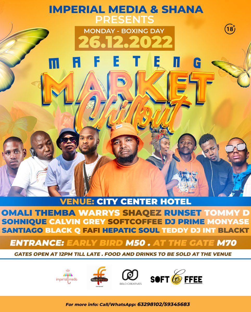 Sensei_Hepatic's tweet image. Weekend Forecast

25 December
-Ultimate Carwash

26 December
-Jalopy[Mafeteng] 
-Eclipse Lounge [Mafeteng] 
-City Centre Hotel [Mafeteng]