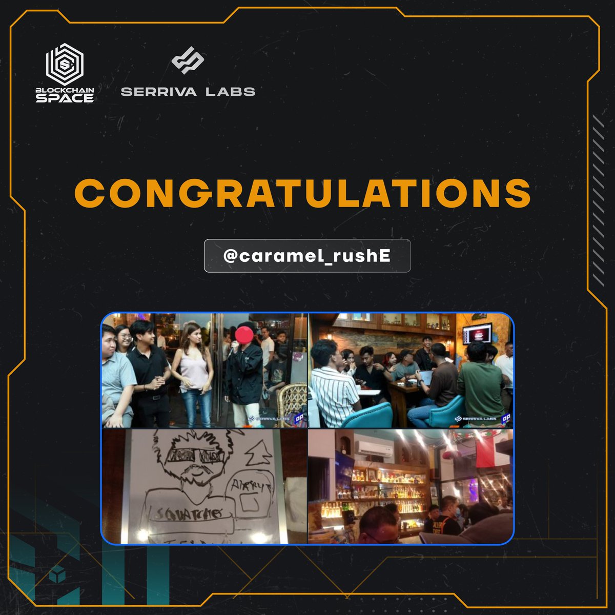 serrivalabs's tweet photo. Announcing the @Blockchain_SPC  x 
Serriva Labs Photo Contest Winners! 🎉🥳

Congratulations to:
@_jkrtfernandez
@mitchanthony__
@Mikuuuuuuuuh
@caramel_rushE
@AlfredExequiel https://t.co/8C9TEEfSld