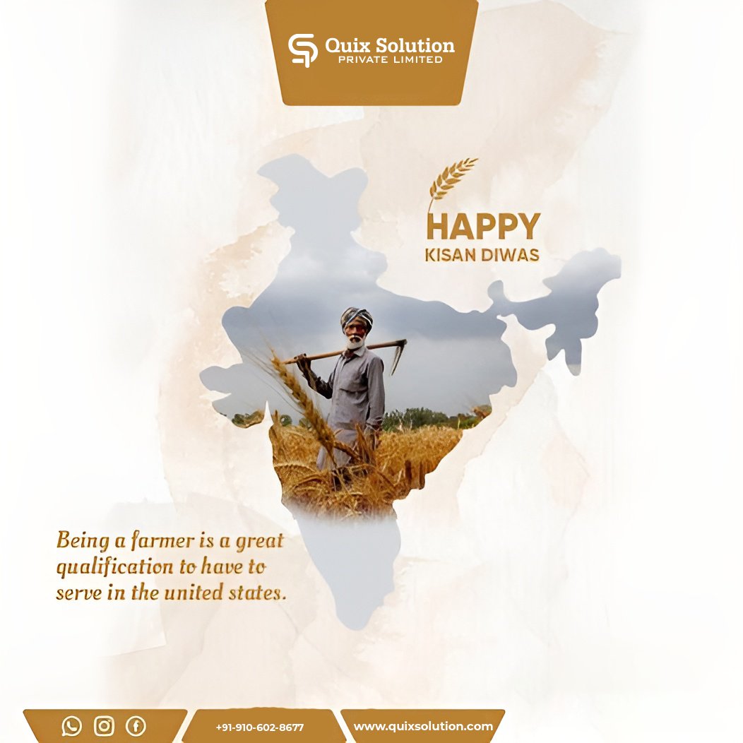 QuixSolution's tweet photo. “They are the ones who put their heart and soul into the soil to give it life and give us food…. Let us thank them for their efforts and salute their hard work…. Happy Farmer’s Day.”
#kisandiwas #kisan #farmers #indianagriculture #agriculture
#QuixSolution https://t.co/ScqfAmmCMv
