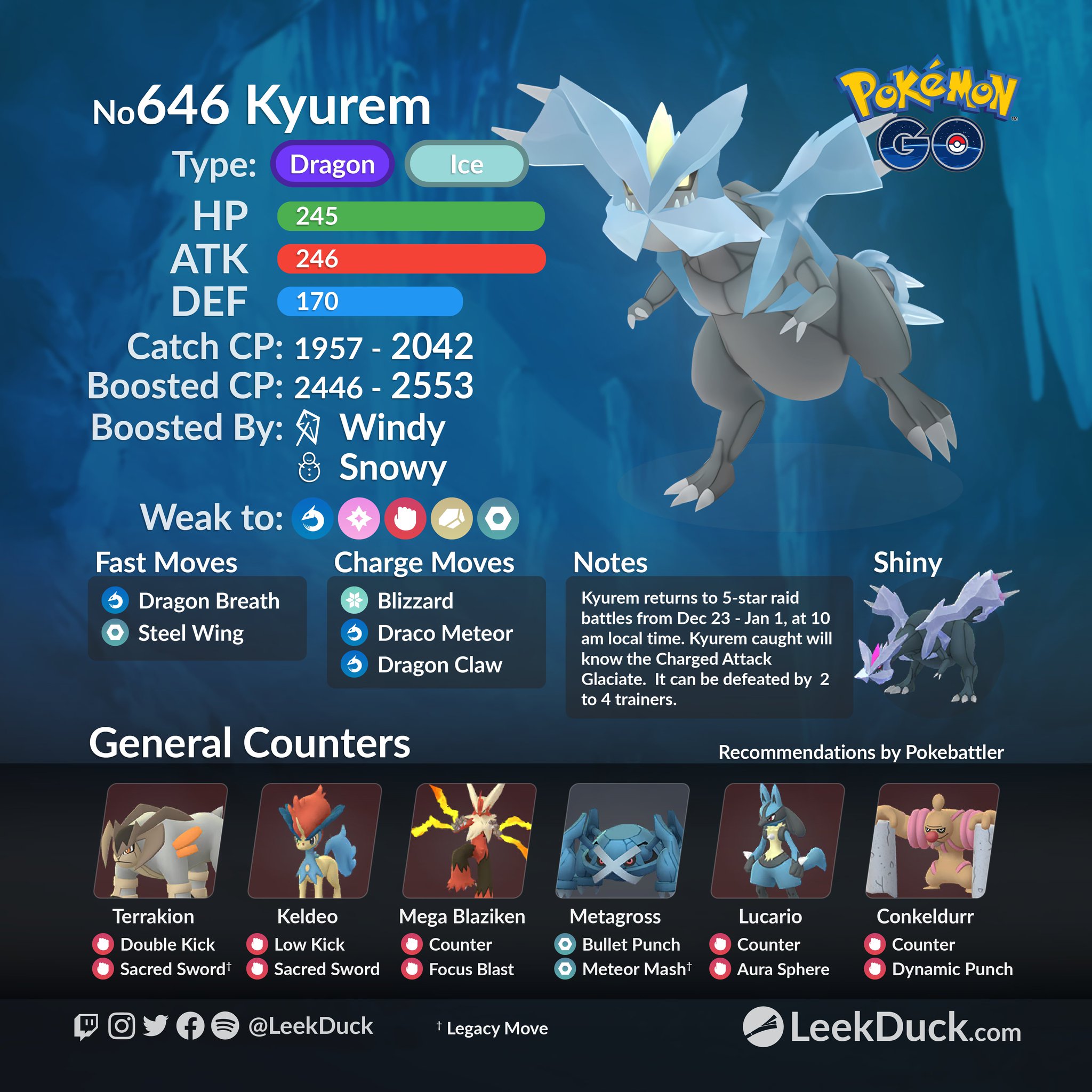 Pokemon 2646 Shiny Kyurem Pokedex: Evolution, Moves, Location, Stats