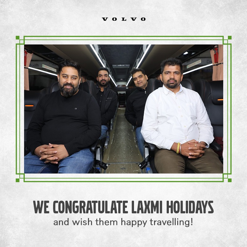 VolvoBusesIN's tweet photo. Proud to welcome Laxmi Holidays to the #VolvoBusesIndia family!
The key handover was given to Owners, Anand & Ankush Agarwal, Manager, Sunny by Mukund G, Director - Industry Operations, Volvo Buses India.
#CustomerHighlight #Volvo9600 #Travel #LaxmiHolidays #LuxuryTravel https://t.co/gwiIiETD9l