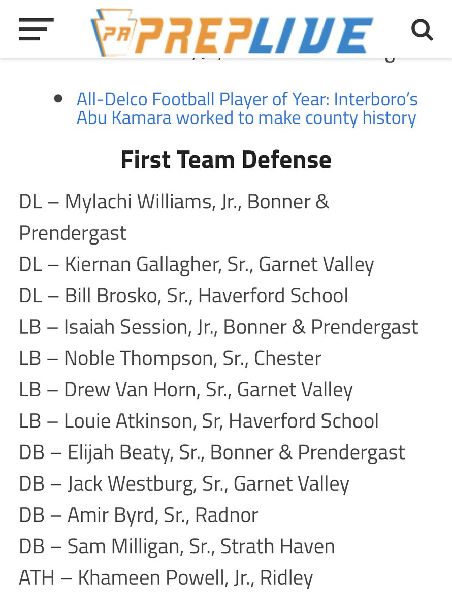 Super Honored to be selected for first team All-Delco! Great way to end the year <a href="/FordsFootball/">Haverford Football</a> @Galambos47