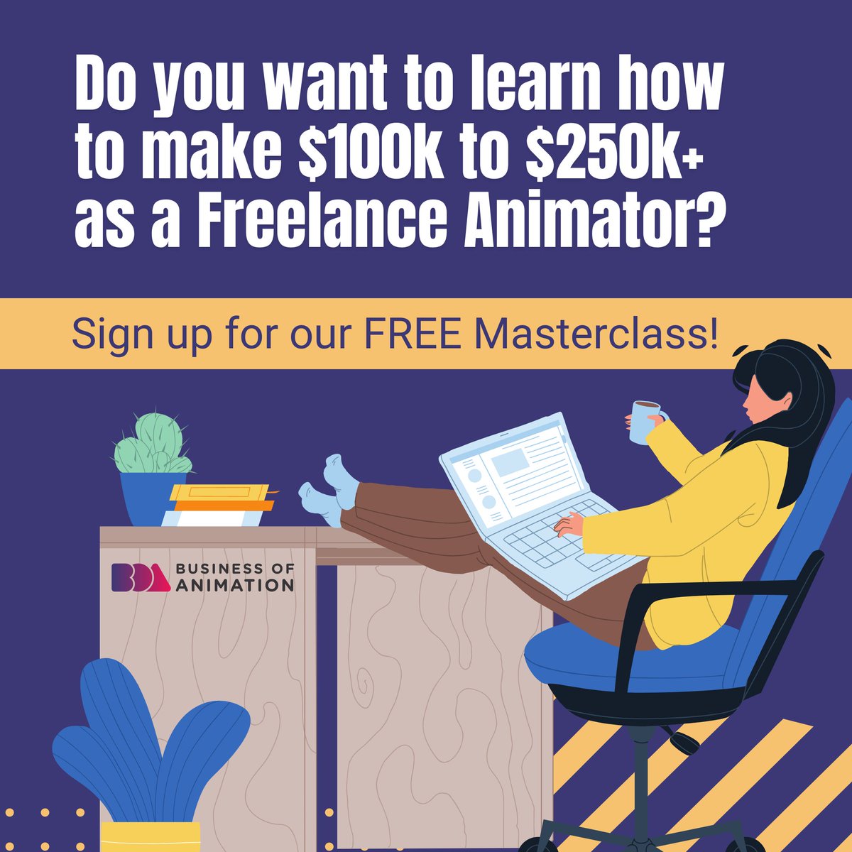 animationbiz's tweet image. Do you want to learn how to make $100k to $250k+ as a Freelance Animator? Sign up for our FREE Masterclass! Link in bio.

#AnimationBusinessTraining #AnimationBusinessWorkshop #AnimationBusinessMasterclass #AnimatorsBusinessCareer