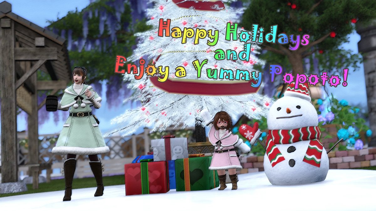 FF14CielChatty's tweet photo. 今年のクリスマスは日曜日なのね！
寒い日が続きますがみなさん楽しい時間をお過ごしください！
May everyone have a wonderful time in this cold cold weather!

#ffxiv #endwalker #暁月のフィナーレ 
#christmas #holiday #クリスマス #popoto #ポポト https://t.co/LGxKQeWxN3