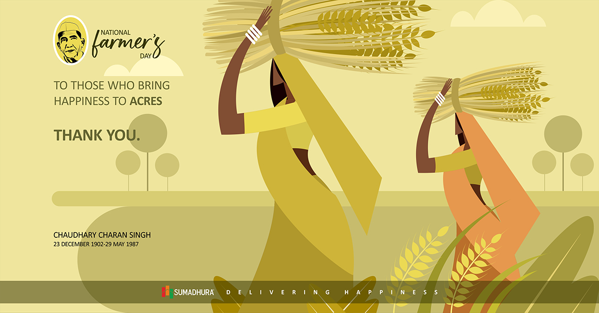 teamsumadhura's tweet photo. #Farmers are the driving force of the country’s economy and deserve to be honored. 

Sumadhura Group salutes all these #Heroes for their valuable contribution to the overall social and #economic development of the #nation.

#HappyKissanDay #happyfarmersday #nationalfarmersday https://t.co/wZovBJke2n