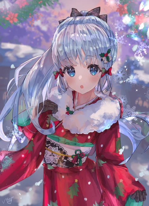#作品を載せて自分の作品を知ってもらおう
#原神
去年のサンタコス神里綾華ちゃん(*'') 