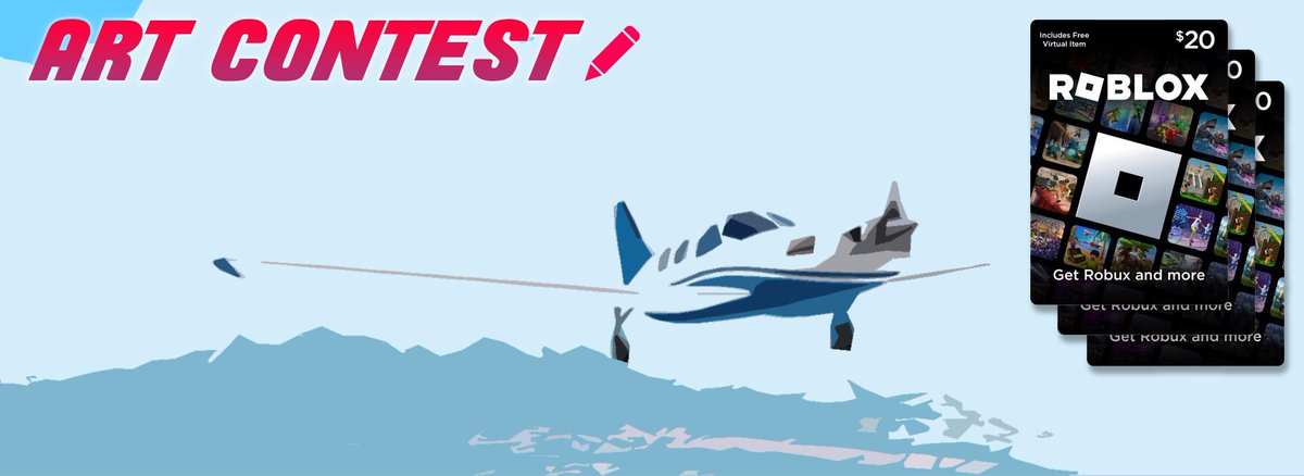 AirplaneSim's tweet photo. ๐ NEW Art Event๐
We are hosting a new art event on our Discord server!
Feel free to join and enter the event to win a $20 ROBLOX Gift Card or 2 months of Booster Nitro!
Good luck!
https://t.co/ye14n0j3Zu
#ROBLOX #AirplaneSim #artcontest https://t.co/5XyFnXzojZ