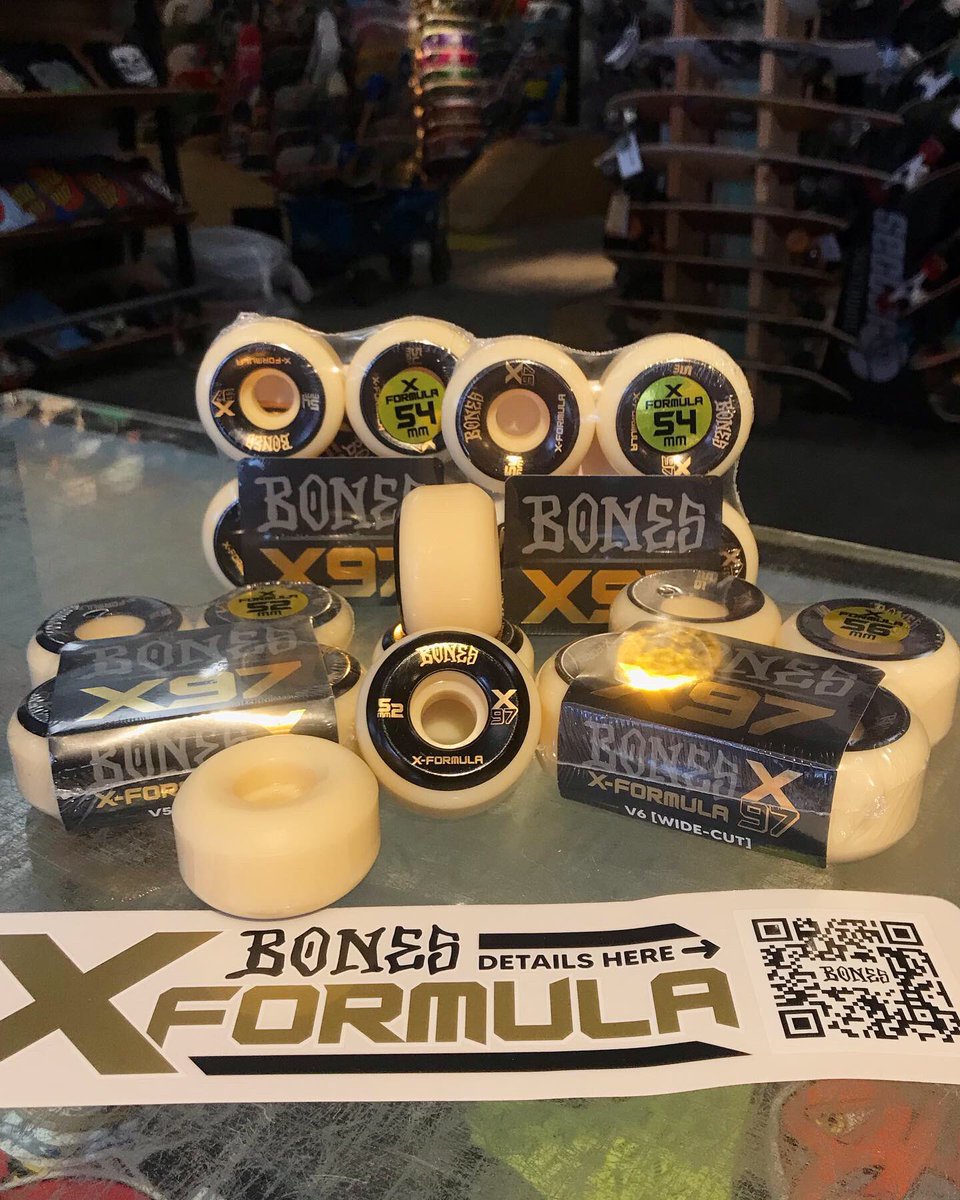Flatspot_Shop's tweet image. @BONESWHEELS X-Formula wheels have arrived!! 52mm V5 Sidecut, 54mm V5 Sidecut, 54mm V6 Widecut, &amp;amp; 56mm V6 Widecut, all in Bones X97A proprietary high rebound urethane formula. #skatetwitter #boneswheels