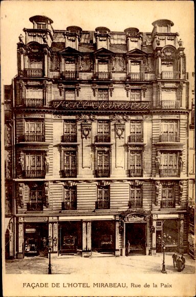 Arrived at half- past four. Put up at Hotel Mirabeau, rue de la Paix. Dined, &c. — John Cam Hobhouse, Paris December 22 1822.