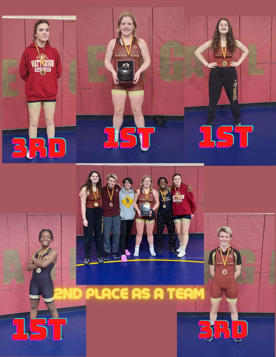 ladyeaglewrest1's tweet photo. Our first Bishop Watterson Lady Eagle's classic turned out well for the team. Your lady eagle's finished in 2nd place. Keep up the good work.

@BWHS_Athletics https://t.co/vcTjY9xzCS