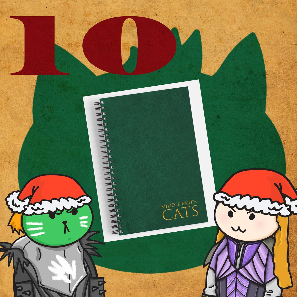 MiddleEarthCats's tweet photo. On the tenth day of Christmas our Elven Queen sent to you... An OG  @MiddleEarthCats Notebook! 🎁

Winner of our tenth day of Christmas gift is @tremorbae owner of MEC #59! CONGRATULATIONS!!!😻🎉🎅🎄

#MiddleEarthCats #MECMAS

Mint Now! 💎
https://t.co/DpmGUfixGC https://t.co/9QeIScFmtQ