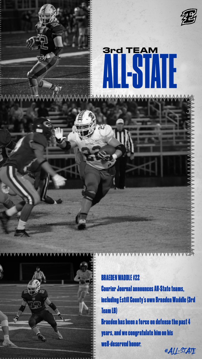EstillAthletics's tweet photo. Join us in congratulating this young athlete.  Braeden is one of the  best to ever suit up for the Engineers.  This young man is worthy of all of the honors he receives.  He has proven to be a capable tackler, tremendous teammate, and high character young man during his career. https://t.co/JKbb4TaAzQ
