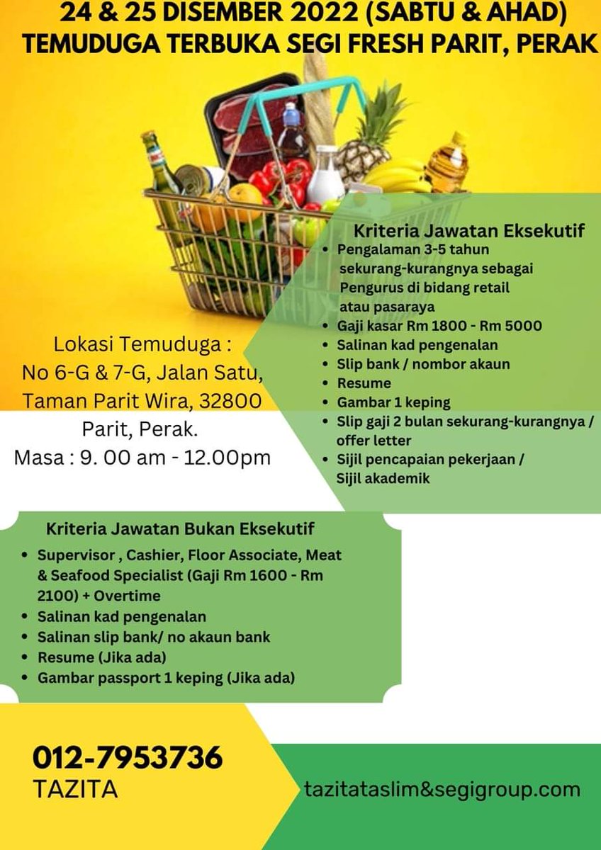 twt_Bota's tweet photo. Promosi pembukaan pasaraya Segi Fresh Parit
Esok dan lusa. 

Nak interview koje pon boleh kome. 

Sumber : fb https://t.co/oul4IZ1u44