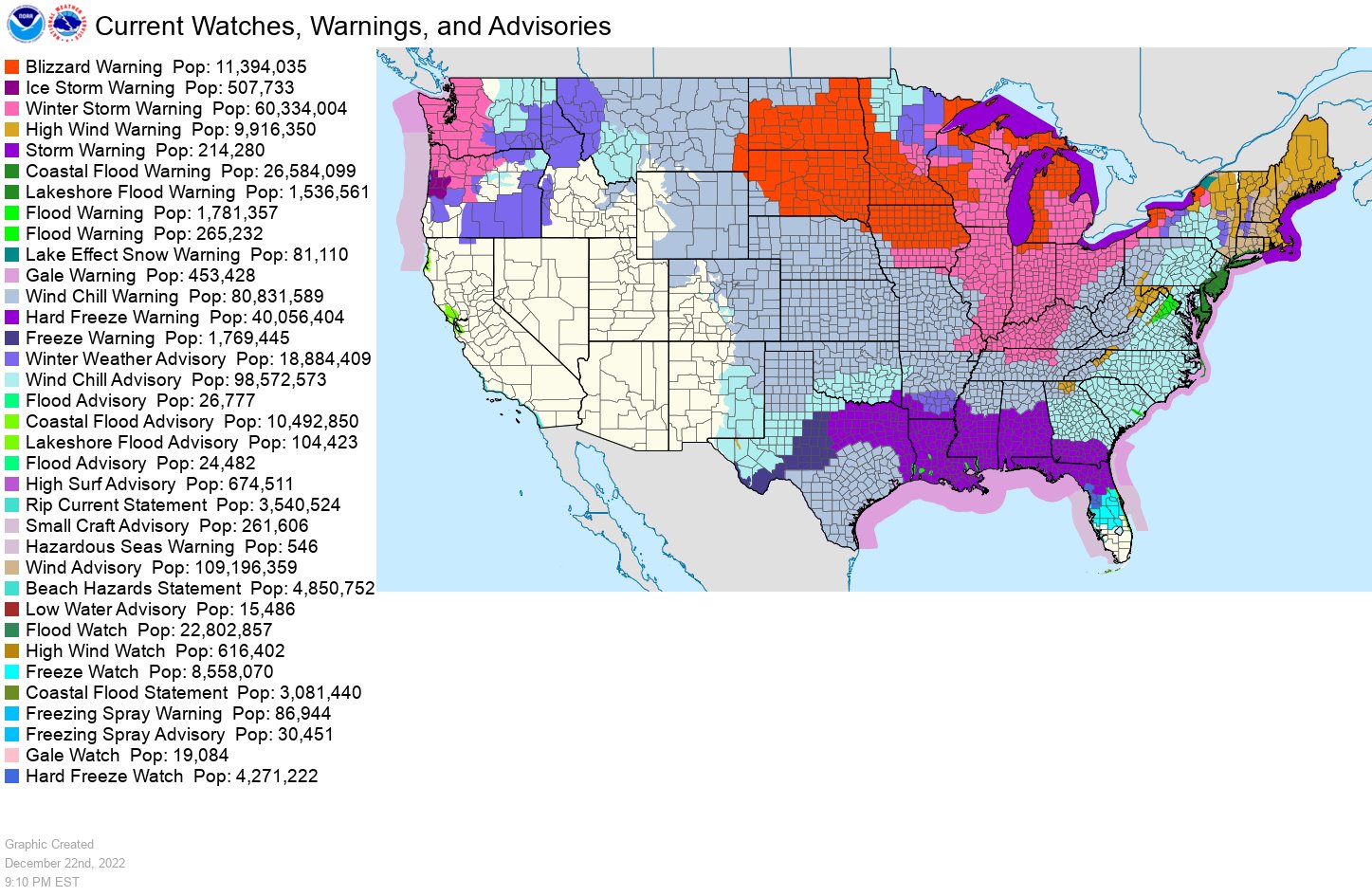 National Weather Service on Twitter "910 PM EST 12/22/2022